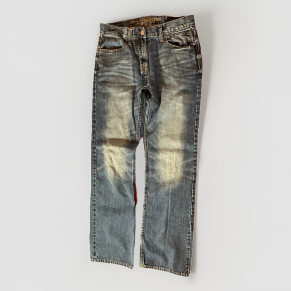 American Eagle Mens Jeans 29x31.5 Bootcut Y2K Whiskered Faded Denim 100% Cotton - Picture 1 of 11